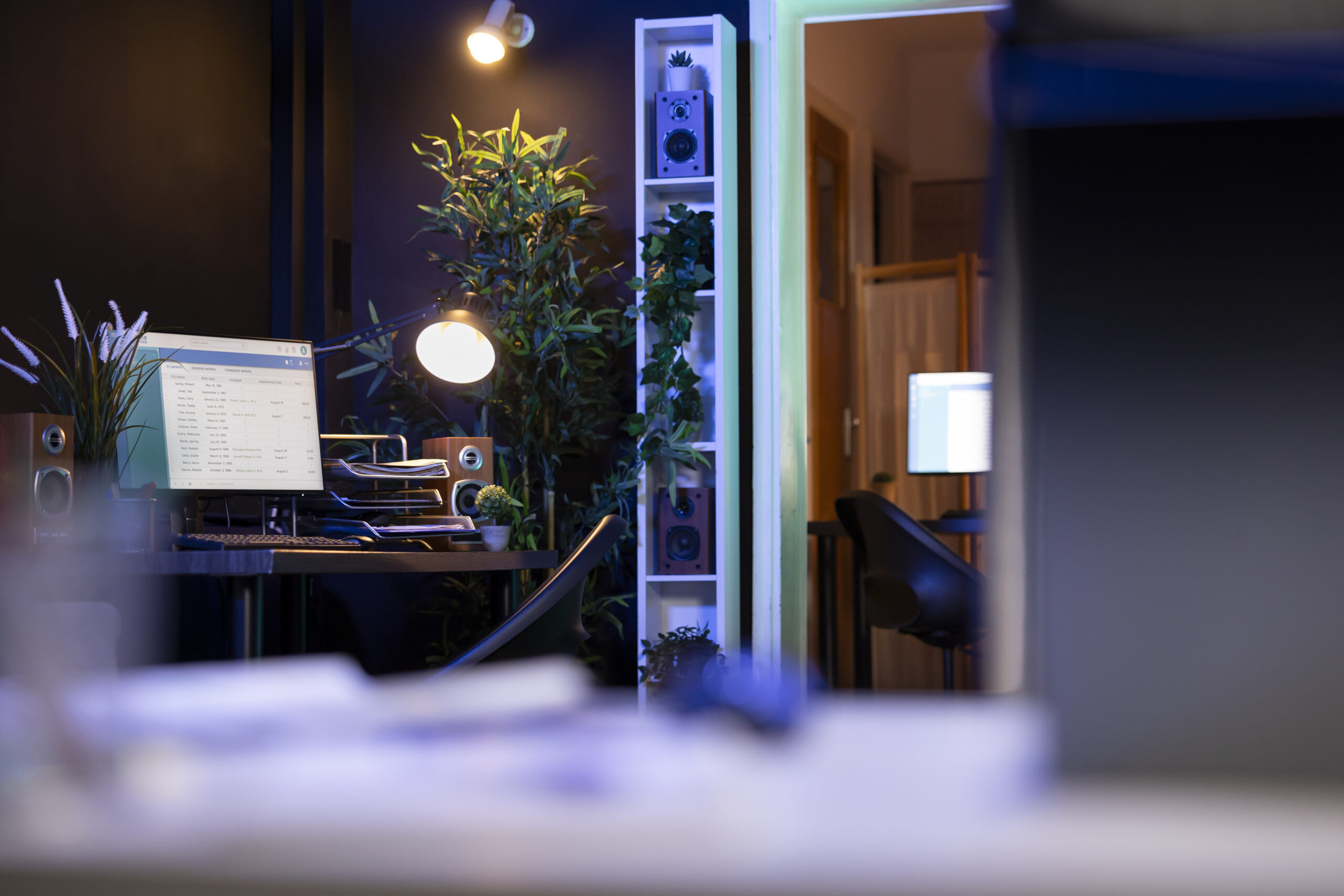 Living room workspace